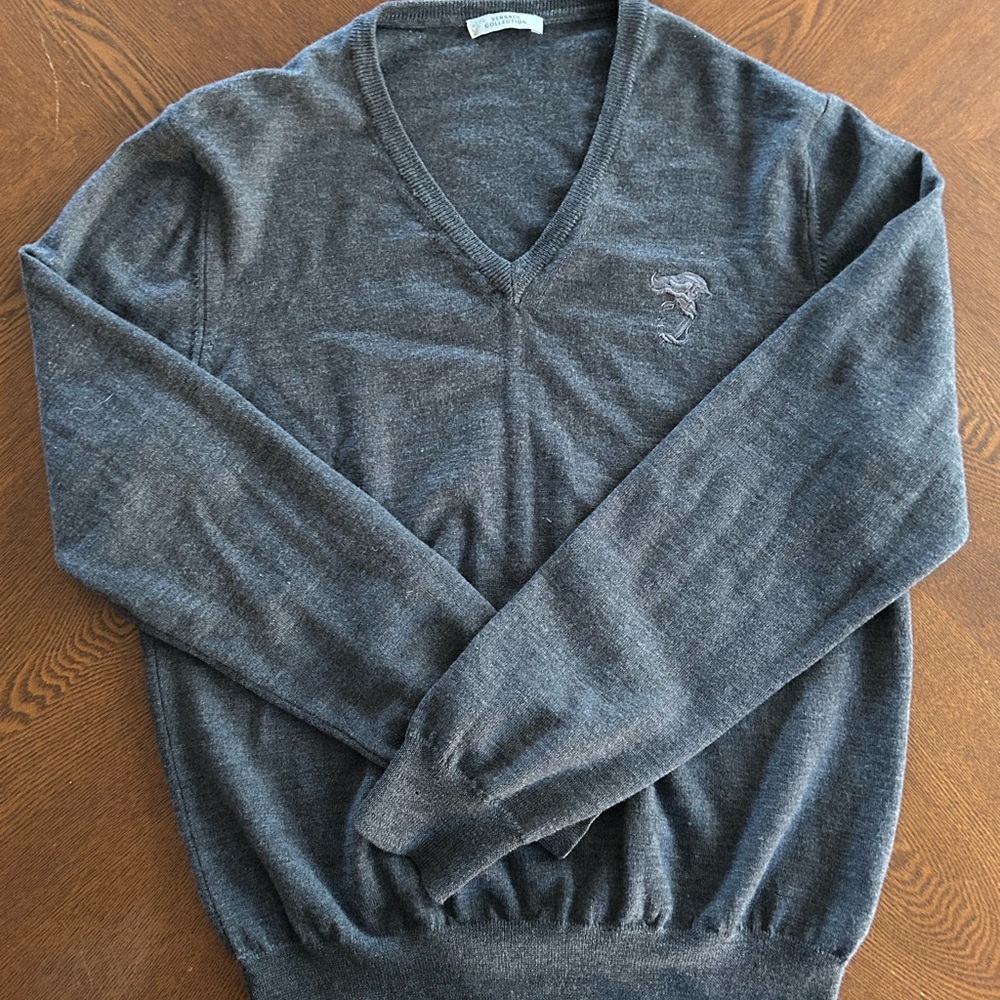 Versace Collection Men's Gray V-Neck Sweater